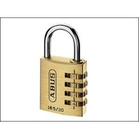 abus 16530 30mm solid brass body combination padlock 3 digit carded