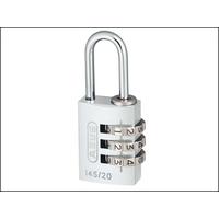 Abus 145/20 20mm Aluminium Combination Padlock Silver 46574