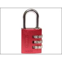 Abus 145/30 30mm Aluminium Combination Padlock Red 46578