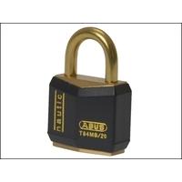 abus t84mb20 20mm black rustproof padlock carded