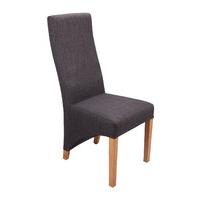 Abella Charcoal Fabric Dining Chairs (Pair)