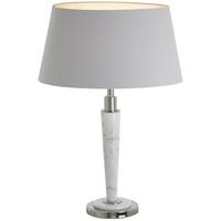 Abramo White Marble and Nickel Table Lamp