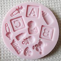 ABC BABY Silicone Mold Fondant Molds Sugar Craft Tools Chocolate Mould For Cakes