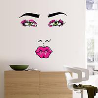 abstract red lip woman wall stickers personality fashion living room w ...