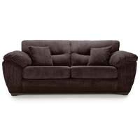 Abbey Fabric 3 Seater Sofa Chocolate