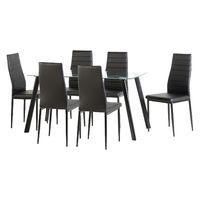 abbey 6 seater dining set black