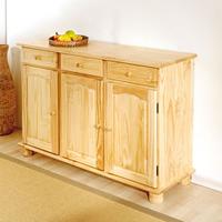 abaco solid pine sideboard in natural with 3 door and 3 drawer