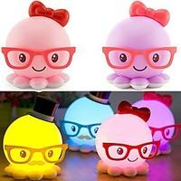 abs led usb small night lamp lovely octopus shape assorted color