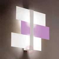 Abstract ceiling light Triad, 62 cm, white/purple