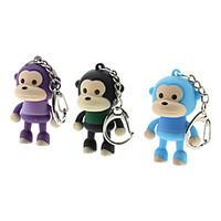 ABS Monkey Shaped Keychain with LED Voice (Random Color)