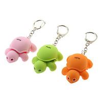 ABS Tortoise Shaped Keychain with LED Voice (Random Color)