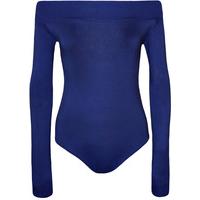 Abbigail Long Sleeve Off Shoulder Bodysuit - Royal Blue