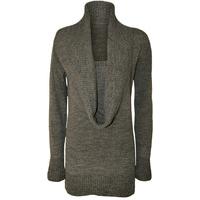 Abagail Cowl Neck Knitted Jumper - Dark Grey