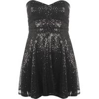 abbey sequin bustier mini dress black