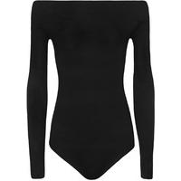 Abbigail Long Sleeve Off Shoulder Bodysuit - Black