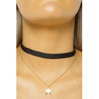 Abi Black And Gold Star Detailed Choker