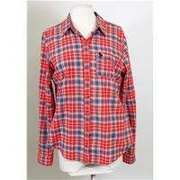 abercrombie fitch red long sleeved shirt check pattern size l