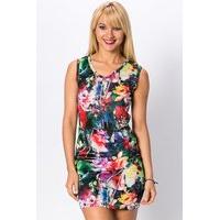 Abstract Flower Print Dress