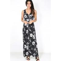 Abigail Sleeveless Floral Belted Maxi Dress