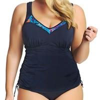 Abstract Adjustable Side Moulded Cups Tankini Top