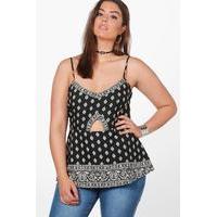 Abigail Border Print Cami - multi