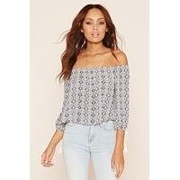 Abstract Off-The-Shoulder Top