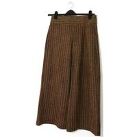 Abitart Size S Rust Tweed Wide Leg Trousers Trousers