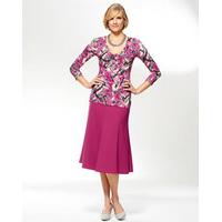 abstract print jersey top pink mix size 24 96 viscose 4 elastane