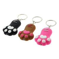 ABS Cat\'s Paw Style Keychain with LED Voice (Random Color)