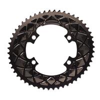 AbsoluteBLACK 110BCD 4 Bolt Spider Mount Aero Oval Chain Ring (Premium) - 52T - Grey