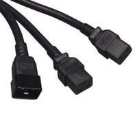 Ac Power Extension/splitter Cable. C20 To (x2) C19. 100-250v. 20a. 12awg. Sjtw - 6 Ft.