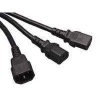 Ac Power Extension/splitter Cable. C14 To (x2) C13. 100-250v. 10a. 18awg. Sjt - 6 Ft.