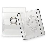 Acrylic Wedding Ring Box - Classic Filigree Etching