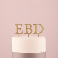 acrylic single initial cake topper metallic gold letter b