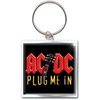 Ac/dc Plug Me In Metal Keyring