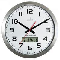 Acctim Meridian RC Wall Clock Alum 74447