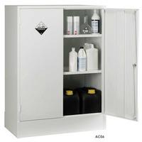 acid storage cabinet cupboard 1525h x 915w x 460d 2 door 2 shelves