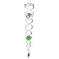 Active Silver Effect & Green Crystal Twister Ornament