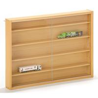 Acquario Beech Wood Display Cabinet With 2 Glass Sliding Door
