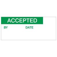 accepted labels green on nylon cloth 38 x 15mm pack of 140
