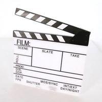 acrylic clapperboard with black and white sticks