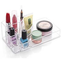 Acrylic Transparent Portable Quadrate Solid Cosmetics Makeup Storage Stand Makeup Brush Pot Cosmetic Organizer for Lipstick Eyeliner Nail Polish