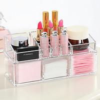 Acrylic Transparent Complex Combined Large Capacity Double 2 Layer Makeup Brush Pot Cosmetics Storage Stand Cosmetic Organizer Box 2PCS Set