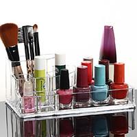 Acrylic Transparent Cosmetics Storage Stand Makeup Brush Pot Quadrate Cosmetic Organizer