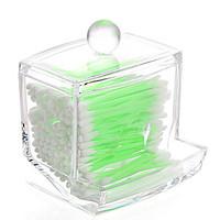 Acrylic Transparent Portable Cotton Pads Cotton Swab Container Box Makeup Cosmetics Storage Drawer Holder Box Cosmetic Organizer with Lid