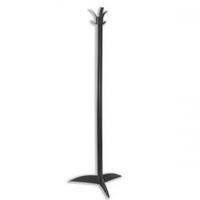 Acorn Alto Hat and Coat Stand Extruded Polymer Recycled Plastic 3 Tough Hooks H1550mm (Black)