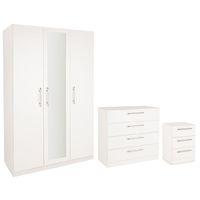 Acton 3 Door Mirror Wardrobe Bedroom Set