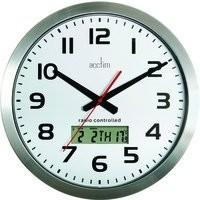 acctim 74447 meridian radio controlled wall clock aluminium