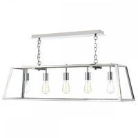 ACA0544 Academy 5 Light Box Pendant With Glass Panels In Polished Chrome
