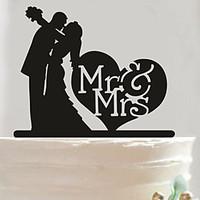 Acrylic Mr Mrs Heart Cake Topper Non-personalized Acrylic Wedding / Anniversary / Bridal Shower 14.514cm
